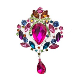 GFM® Large Crystal Brooch Pin for Valentine's Day, Mother's Day, Christmas, Birthday (BRCH), Metal