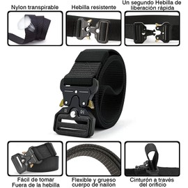 Cinturón Hombre 3PCS，Cinturones Para Hombre Casual,Cinturón De nailon,Cinturón táctico, Duradero, Hebilla Automática,Ajuste Fácil De Ajustar (Negro + Caqui + Verde)