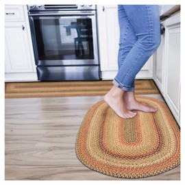 Homespice Kingston Jute 2x3' Brown Braided Rug, Oval Rug, Entryway Rug, Kitchen Rug, Bathroom Rug