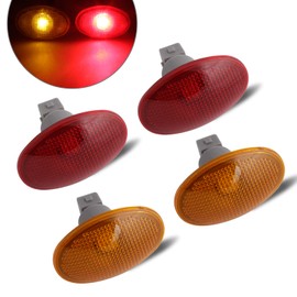 RUXIFEY Luces LED de doble cama para guardabarros laterales color ámbar rojo luces laterales de repuesto compatibles con Ford F350 F450 F550 Dually de 1999 a 2010, paquete de 4