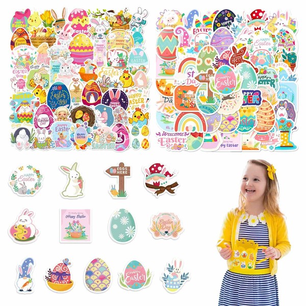 Spring Decoration Stickers Collection - 100 Pieces Colourful Egg Symbol