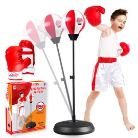 Niwoed Punching Bag Set for Kids with Stand,Kids Boxing Toys Kit Includes Boxing Gloves Punching Ball and Adjustable Stand,Sensory Sports Toys Best Idea Gift for Kids Boys Girls Age 3 4 5 6 7 8 9 10