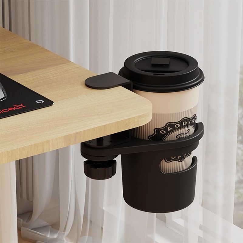 QUANTALY Drink Holder Desk Cup Holder 360 Degree Rotation Storage
