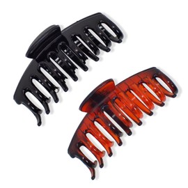 Topkids Accessories 11cm/4.3" Hair Claw Clips for Women, Hair Accessories for Women Hair Clip Hair Clips Women Hair Clips for Thick Hair Women Hair Claws Hair Claw Clip (Black + Tort Brown)