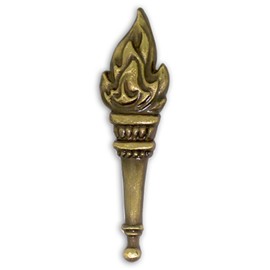 PinMart Antique Gold 3D Torch Knowledge Leadership Lapel Pin