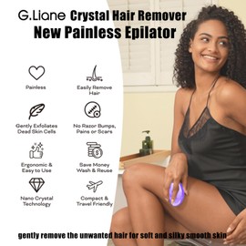 G.Liane Crystal Hair Eraser,Upgraded Painless Crystal Hair Remover,Effective Nano Glass Hair Removal Device and Skin Exfoliation,Body Epilator for Women and Men(Violet)