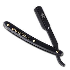 MD® Black Dragon Plastic Handle Professional Swing Lock Shavette with Black Powder Coating