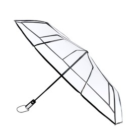 TopTie Clear Umbrella Compact 10 Ribs for Windproof Auto Open Transparent Umbrella for Rain Large DIA 46 Inches