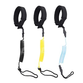 Tbest Surfboard Leash Surfboard Lead Stand Up Paddle Board Lead, Surf Surfing Paddle Leg Rope Board Coiled Spring Leg Foot Rope Black/Yellow/Blue (Black)