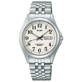 Seiko AQGK470 Men's Wristwatch, Alba, Standard Quartz, Silver, Silver, Bracelet Type