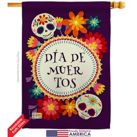 Angeleno Heritage Day of Dead Celebrate Dia de Muertos Garden House Flags Kit Fall Los Fiesta Mexican Party Autumntime Small Decorative Gift Yard Banner Double-Sided Made in USA 28 X 40