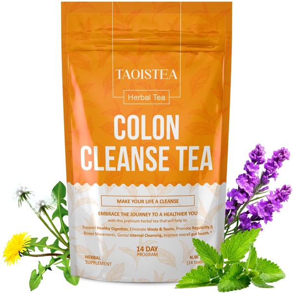 TAOISTEA Colon Cleanse Tea, Herbal Tea Blend with Senna, Peppermint,