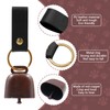 4Pcs Loud Bear Bells with Whistles and PU Leather Keychains,
