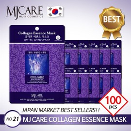 MJ Care Essence Mask Pack Collagen 100 sheets x 23g / 엠제이 케어 에센스 마스크팩 콜라겐 100매 x 23g