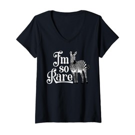 Womens Ehlers-Danlos Syndrome I'm So Rare Disease Awareness Zebra V-Neck T-Shirt