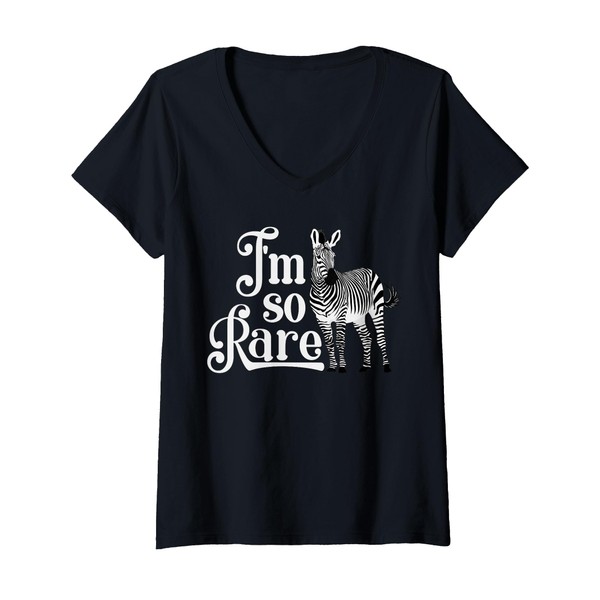 Womens Ehlers-Danlos Syndrome I'm So Rare Disease Awareness Zebra V-Neck