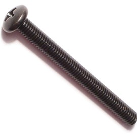 Hard-to-Find Fastener 014973174255 Phillips Pan Machine Screws, 10-32 x 2, Piece-12, Black