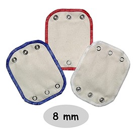 Kabea Organic Cotton Body Extensions 3 Pack (3 x Same Snap Size) (8 mm - Medium Button Size, Red/White/Blue)