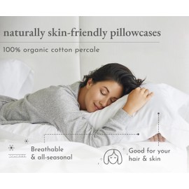 California Design Den 100% Organic Cotton King Size Pillow Case Set of 2 - Soft & Cooling Percale Organic Pillow Cases, Fits King Pillows - Pink Pillow Cases