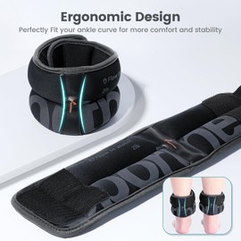 Sportneer Ankle Weights for Men Women Kids Strength Training Leg Weights Set Comfortable and Soft Perfect for Dancing Running Walking Fitness Workout (Black, 2 lbs x 2)