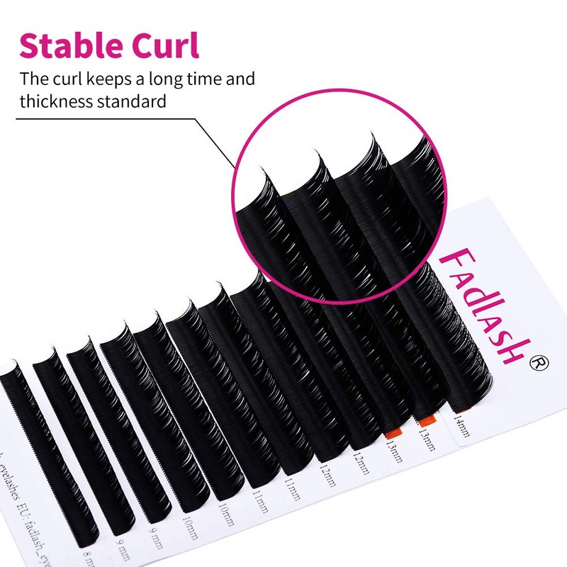 Fadlash Individual Classic Eyelash Extension 0.20mm D Curl 8-14mm Mixed