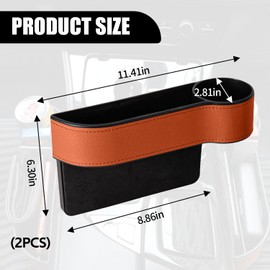 Hbxdeco Car Seat Gap Filler Organizer, Car Console Side Storage Box with Cup Holder, Auto Front Seat Organizer for Phones Glasses Keys Cards, Essentials Interior Car Accessories (Brown, Passenger)