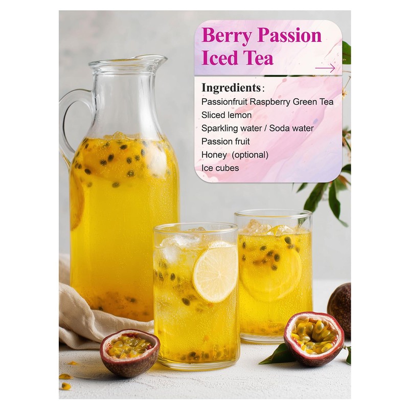 LOOMICA Passionfruit Raspberry Green Tea, Tropical Fruity Blend of Passion