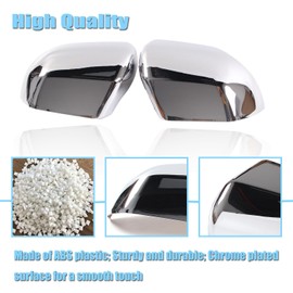 AUCERAMIC Mirror Caps Mirror Covers Compatible with 2022-2024 Toyota Tundra Toyota Sequoia 3.4L Chrome Outside Side Rearview Mirror Cover Trim Side Mirror Cap Protection ABS Exterior Accessories