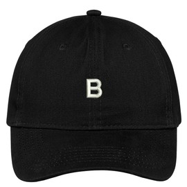 Trendy Apparel Shop Letter B Block Font Embroidered Dad Hat Cotton Baseball Cap - Black