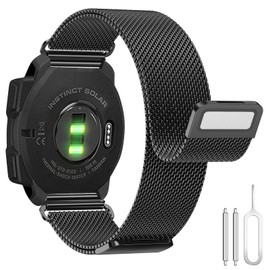Bracelet for Garmin Instinct 2, 22 mm Mesh Metal Stainless Steel Band Dual Magnetic Replaceable Milanese Bracelet Compatible with Garmin Instinct, Instinct Tactical, Instinct Tide, Instinct Solar