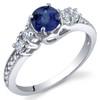 PEORA Created Blue Sapphire Women Ring 925 Sterling Silver, Enchanting