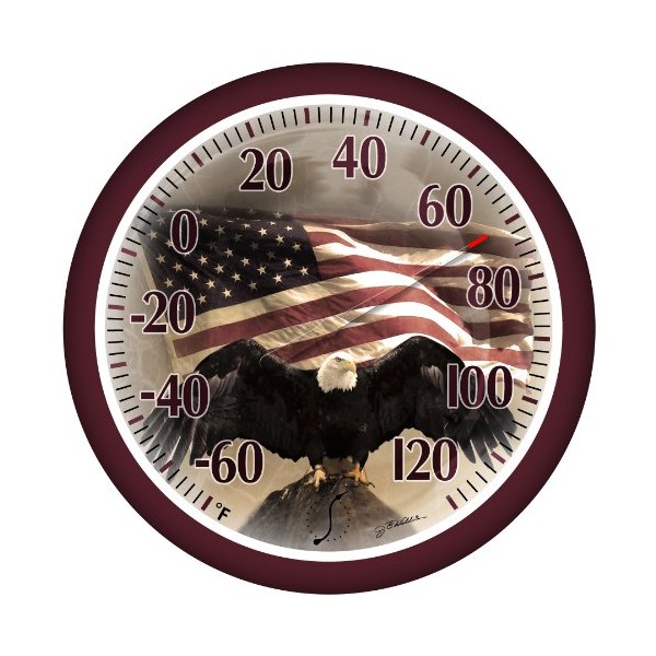13.25" Dial Thermometer, Bald Eagle