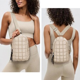 YFGBCX Puffer Bag Quilted Sling Bag for Women Crossbody Purse Sling Backpack Quilted Fanny Pack Puffy Chest Bag