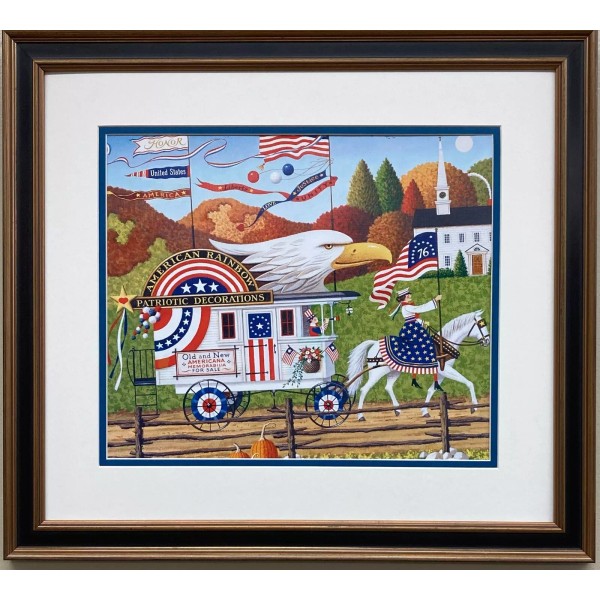 Charles Wysocki "So Proudly We Hail" New CUSTOM FRAMED Art