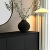 Ceramic 16" Beaded Vase, Black/Gold