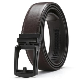 LEEXTON Belts for Men - Mens Cowhide Belt Leather 1 3/8" for Jeans - Micro Adjustable Ratchet Belt Fit Everywhere