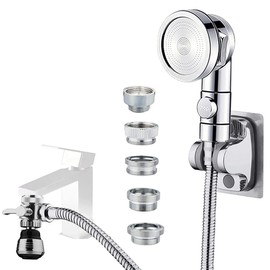 MOSELNY Sink Faucet Sprayer Attachment, Faucet Shower Sprayer with 59" Stainless Steel Hose for Hair Washing&Pet Shower for Bathroom Bathtub, Kitchen,Garden Tub,Utility Laundry Tub