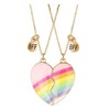 2PCS Unique BFF Magnetic Necklaces, Best Friends Half Heart Rainbow