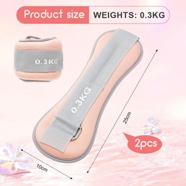 CEWROM Gewichtsmanschetten Set Hand und Fuß, 2PCS Verstellbares Fußgelenkgewichte Set, Gewichtsmanschetten Hand, Fußgewichte und Fußgelenkgewichte für Anfänger und Kinder Tanzen Bewegung (Rose, 0.3)