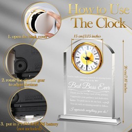 Landical Retirement Gift Boss Gift for Men Women Retirement Boss Clock Appreciation Plaque Desk Clock Going Away Leaving Present for Mentor Leader Coworker Teacher Nurse (Awesome)