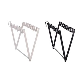 AIMALL 2 PCS Adjustable Wall-Mounted Garbage Bag Holder, Space-Saving Kitchen Trash Bag Hanger, Black and White, Durable Iron Frame, Easy to Install, Ideal for Home and Office Use