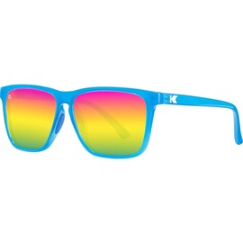 Knockaround Fast Lanes Sport - Polarized Running Sunglasses for Women & Men - Impact Resistant Lenses & Full UV400 Protection, Rainbow Blues