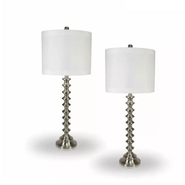 United Source Aryan 33" Table lamp Brush styled body, silver