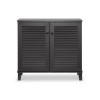 Baxton Studio Coolidge 4 Shelf Shoe Cabinet in Espresso