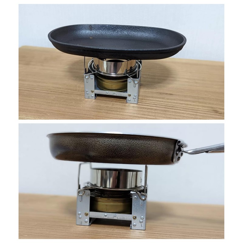 Pocket Stove with Trivet and Windshield, Solo Camp, Mini Stove,