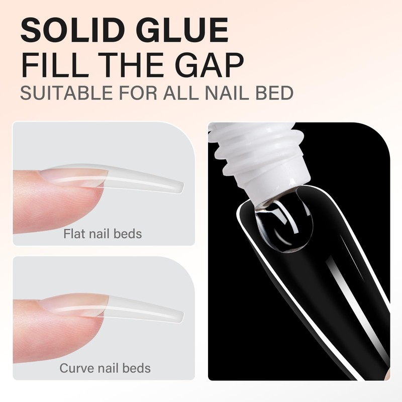 AILLSA Solid Gel Nail Glue for Nail Tips Strong Nail