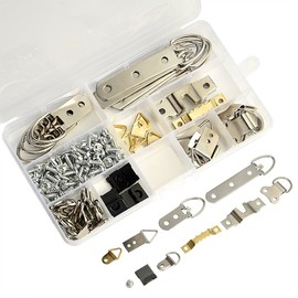 KUUQA 140 Pcs Picture Hangers Kit Photo Frame Hanging Hooks Kit with Screws for Picture Hanging Solutions 9 Models Assorted