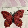 BUTTERFLY IRON ON PATCH EMBROIDERED WITH BEAUTIFUL BEADS! Pink/red So