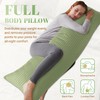 Cosybay Full Body Pillow Insert with Sage Green Pillowcase -