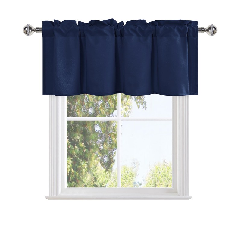 DWCN Valance Curtains for Living Room, Navy Valances for Small